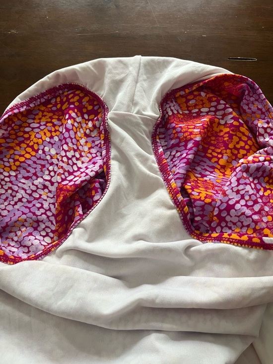 Catalina Women's Swimsuit Pink and Orange Geometric Pattern Beach, Tropic, 3X - Picture 6 of 6